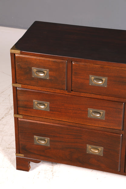 Traumhaftes Maritimes Sideboard Englische Military Chest Schiffskommode Antik Schrank Kolonial Vintage
