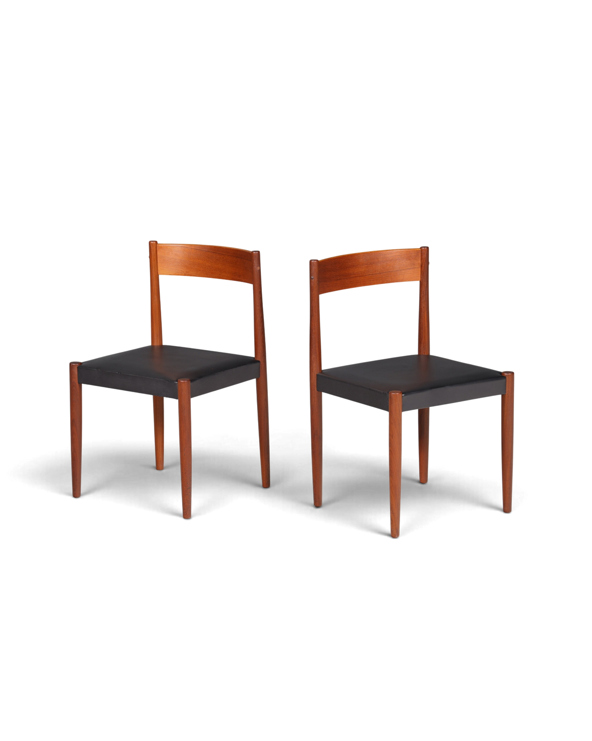 Schlichter Mid Century Stuhl Palisander Retro Sekretär Stuhl echt Leder Danish Design Küchenstuhl 1 von 2