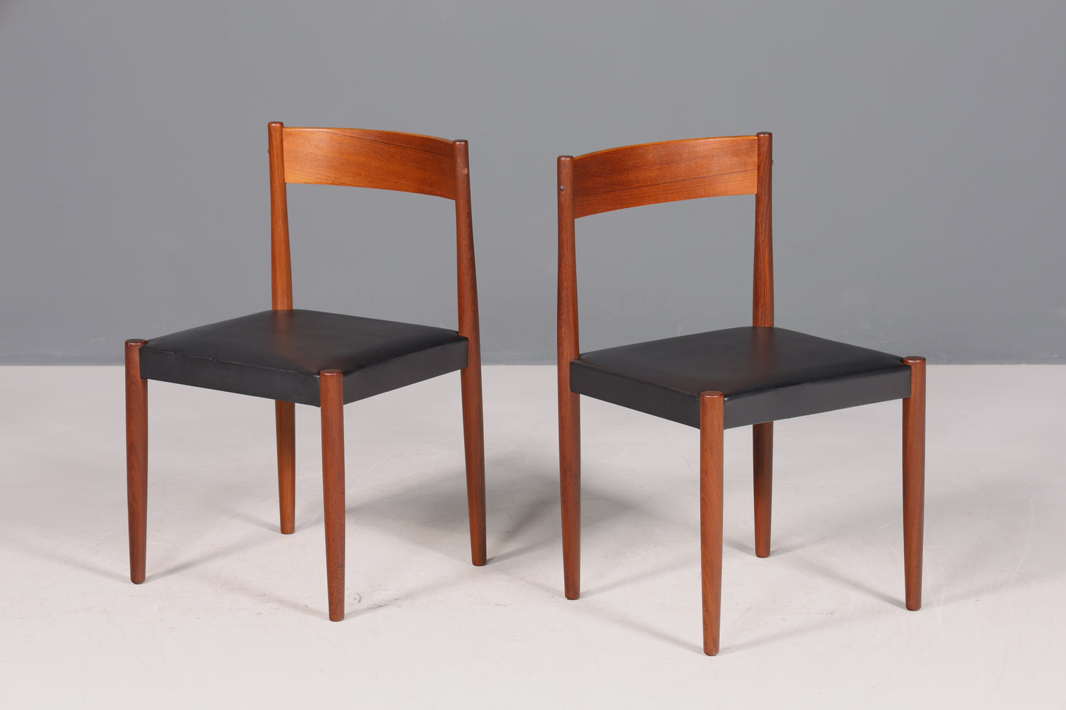 Simple mid-century chair, rosewood, retro secretary chair, genuine leather, Danish design kitchen chair, 2 of 2