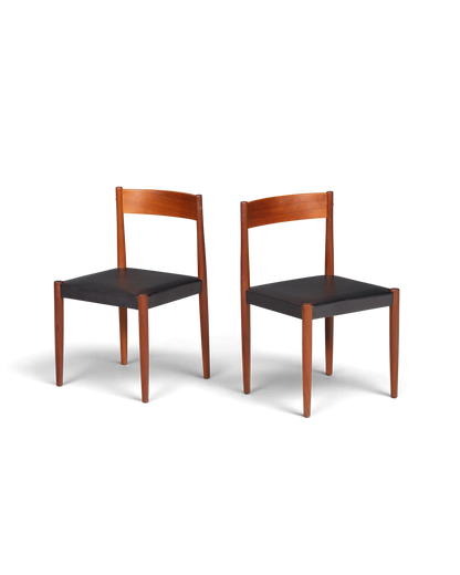 Schlichter Mid Century Stuhl Palisander Retro Sekretär Stuhl echt Leder Danish Design Küchenstuhl 2 von 2