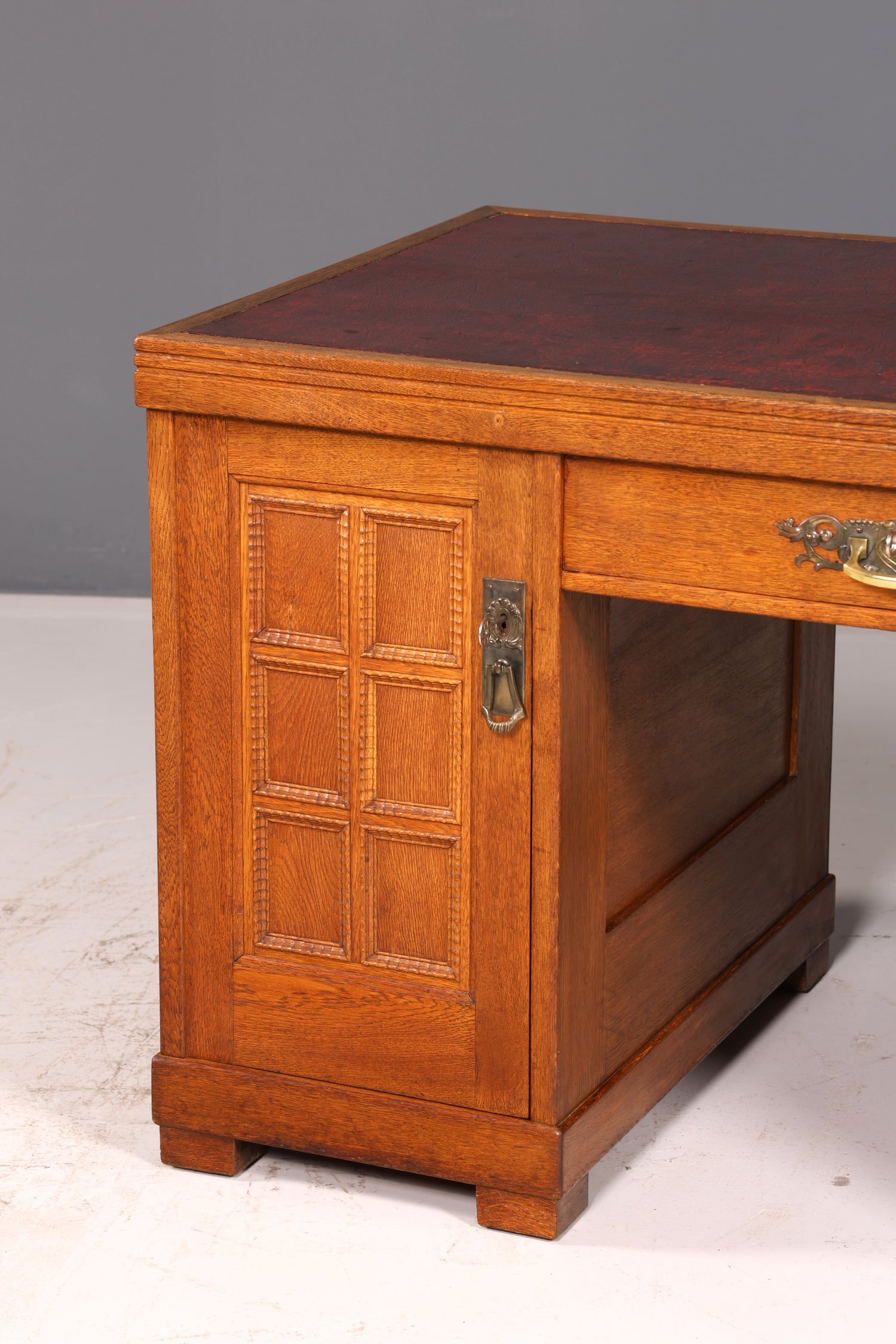 Wunderschöner Jugendstil Schreibtisch Eiche Echt Holz Bürotisch Office Table Antik Vintage