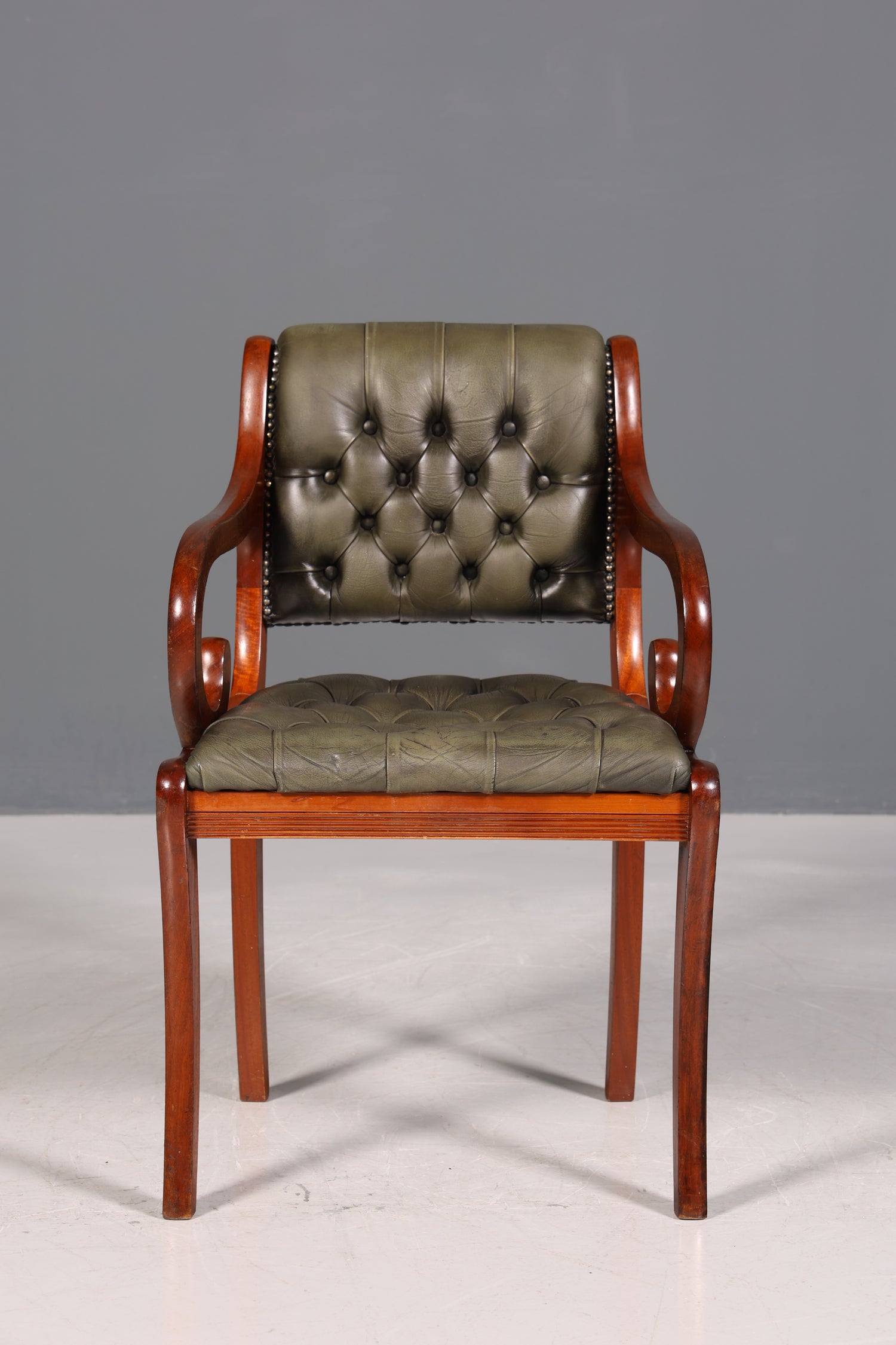 Original Chesterfield armchair Canterbury English kitchen chair secretary chair genuine leather chair