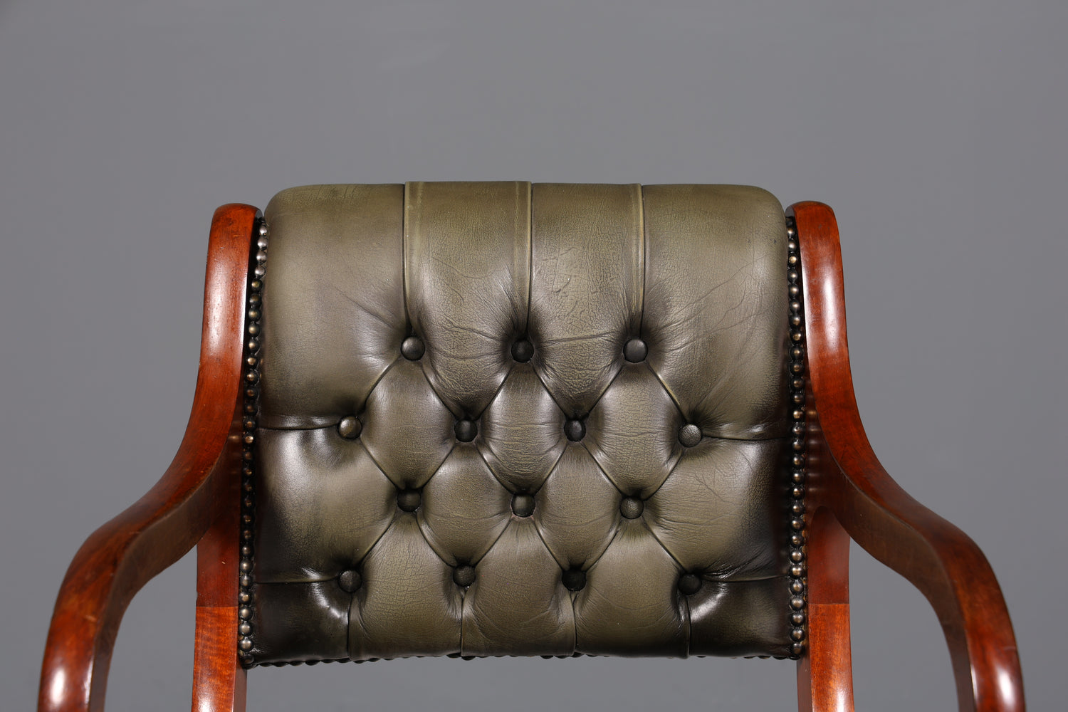 Original Chesterfield armchair Canterbury English kitchen chair secretary chair genuine leather chair