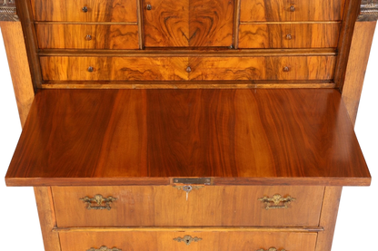 Stilvoller Gründerzeit Sekretär Vertiko Nussbaum Jugendstil Highboard Louis Philippe Kommode um 1880