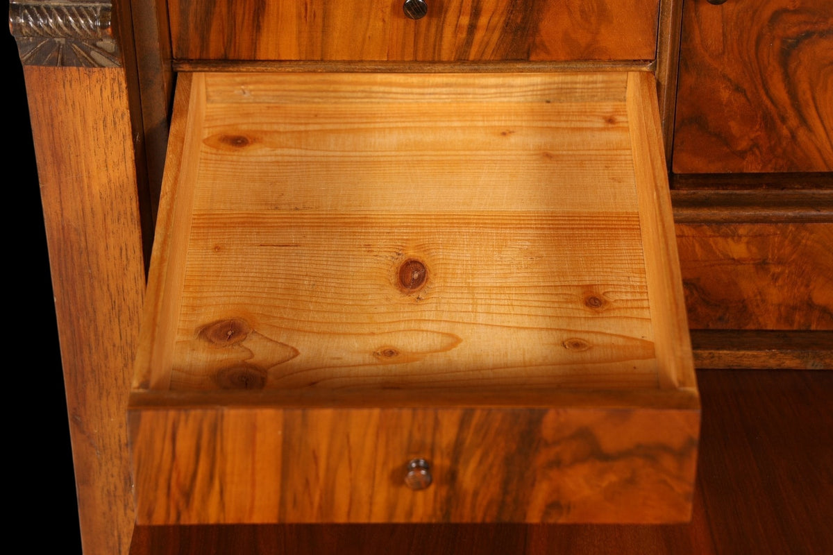 Stilvoller Gründerzeit Sekretär Vertiko Nussbaum Jugendstil Highboard Louis Philippe Kommode um 1880