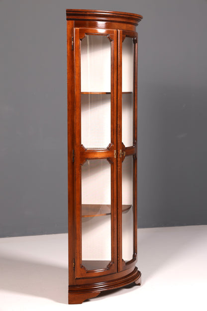Edle Original Selva Eckvitrine Antik Stil Glasvitrine Schrank Geschirrschrank Eckregal