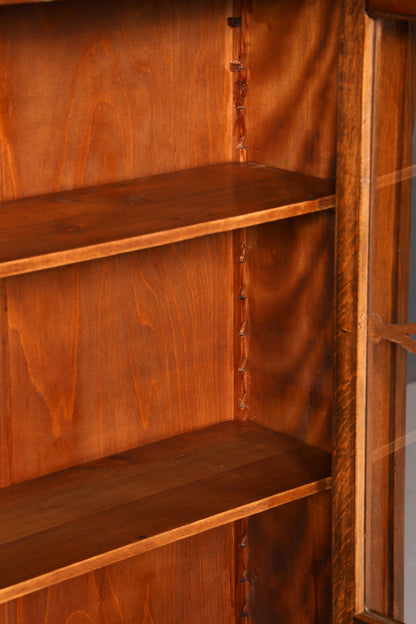 Stilvolle Jugendstil Vitrine Antike Holz Bücherschrank Eiche Antik Schrank Geschirrschrank