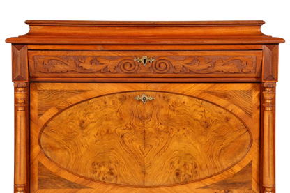 Stilvoller Gründerzeit Sekretär Vertiko Nussbaum Highboard Louis Philippe Kommode Sekretär Schrank um 1880