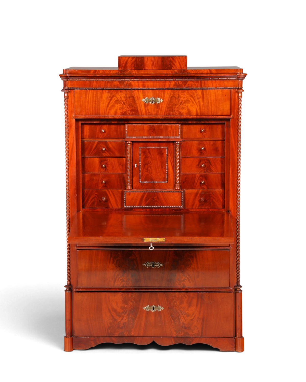 Stilvoller Louis Philippe Sekretär um 1880 Kommode Antik Biedermeier Stil Bürokommode