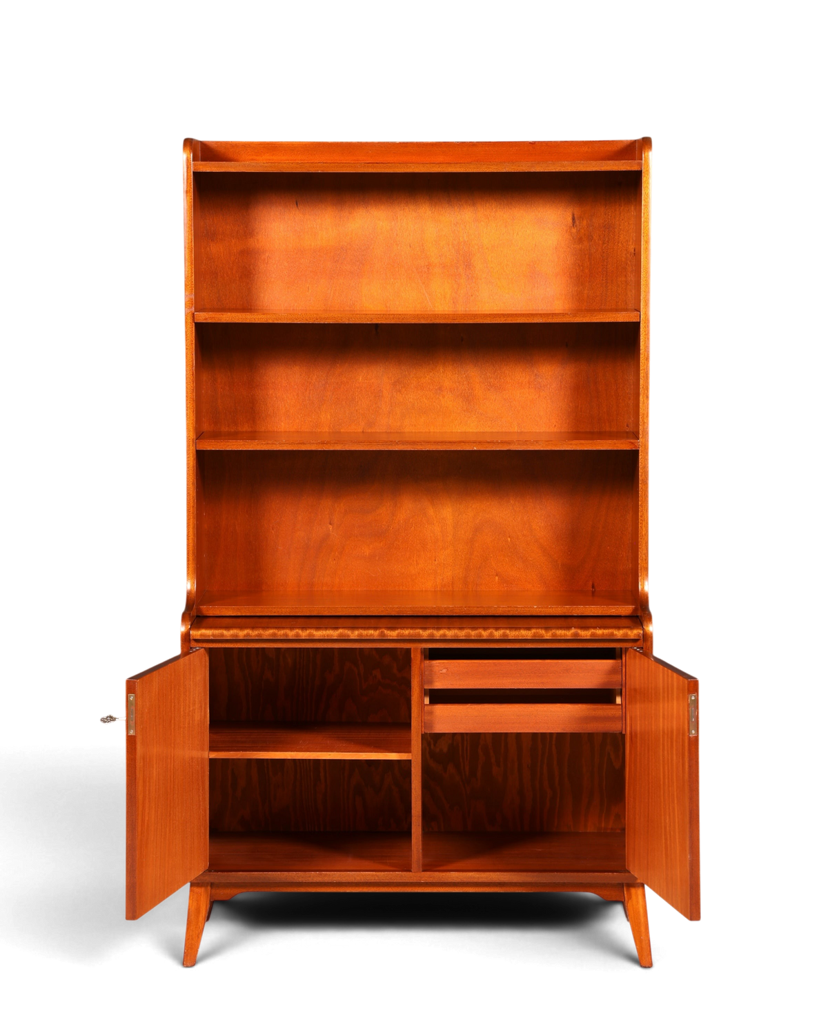 Wunderschöner Mid Century Schrank Bücherregal Vintage Sekretär Highboard Holz Regal 60s