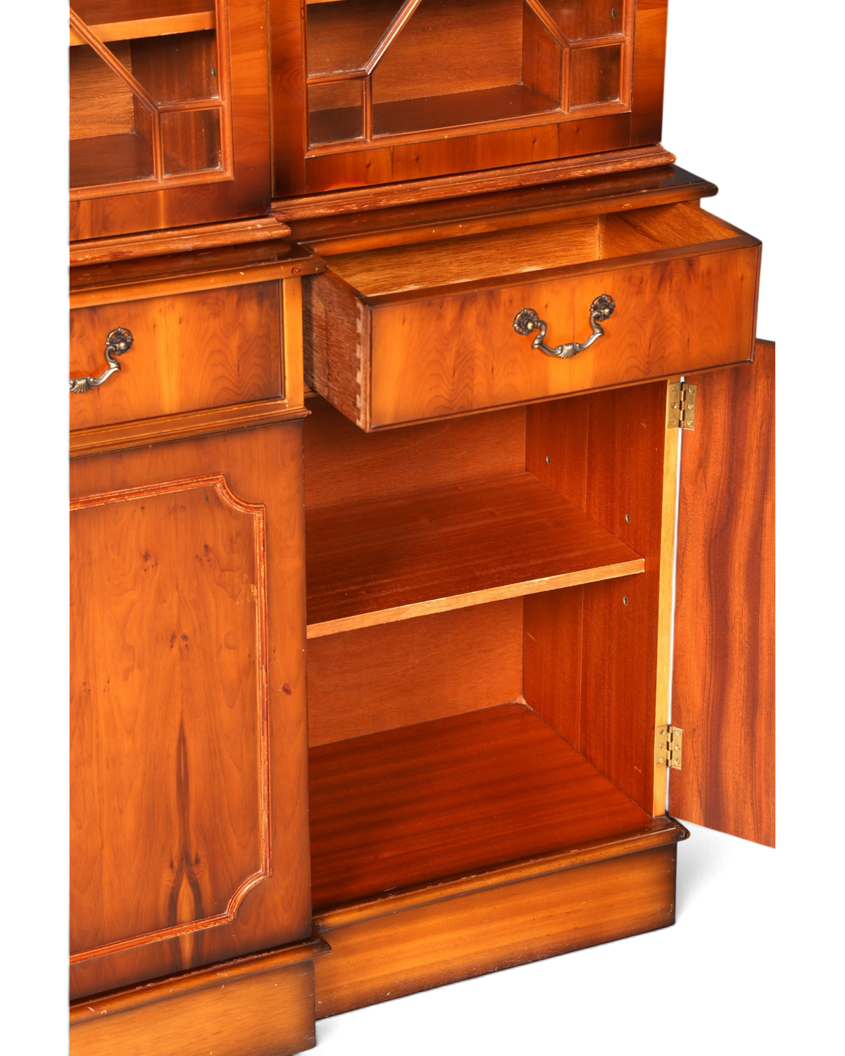 Wunderschöne Englische Vitrine Bücherschrank Buffet Antik Stil Eibe Glasvitrine Bibliothek
