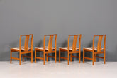 4x Schlichte Mid Century Stühle Nussbaum Retro Stuhlset Danish Design Küchenstühle