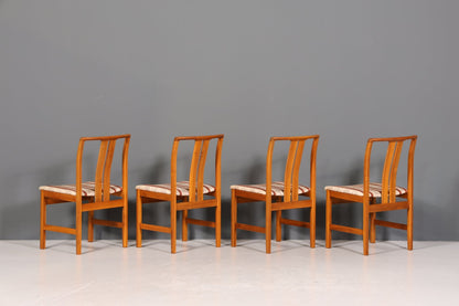 4x Schlichte Mid Century Stühle Nussbaum Retro Stuhlset Danish Design Küchenstühle