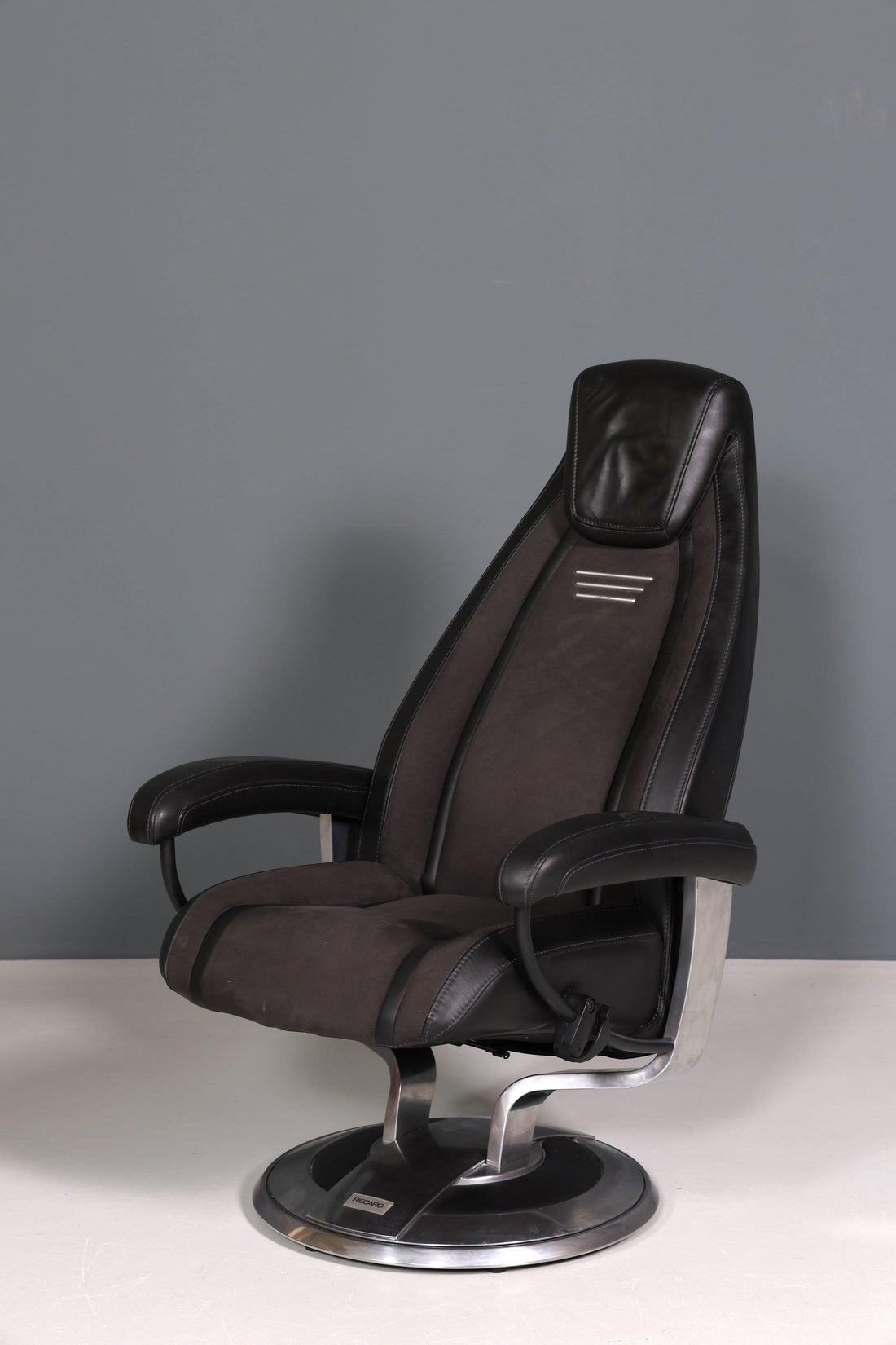 Edler Designer Sessel mit Hocker "Recaro" echt Leder Relax Armlehnsessel Fussablage