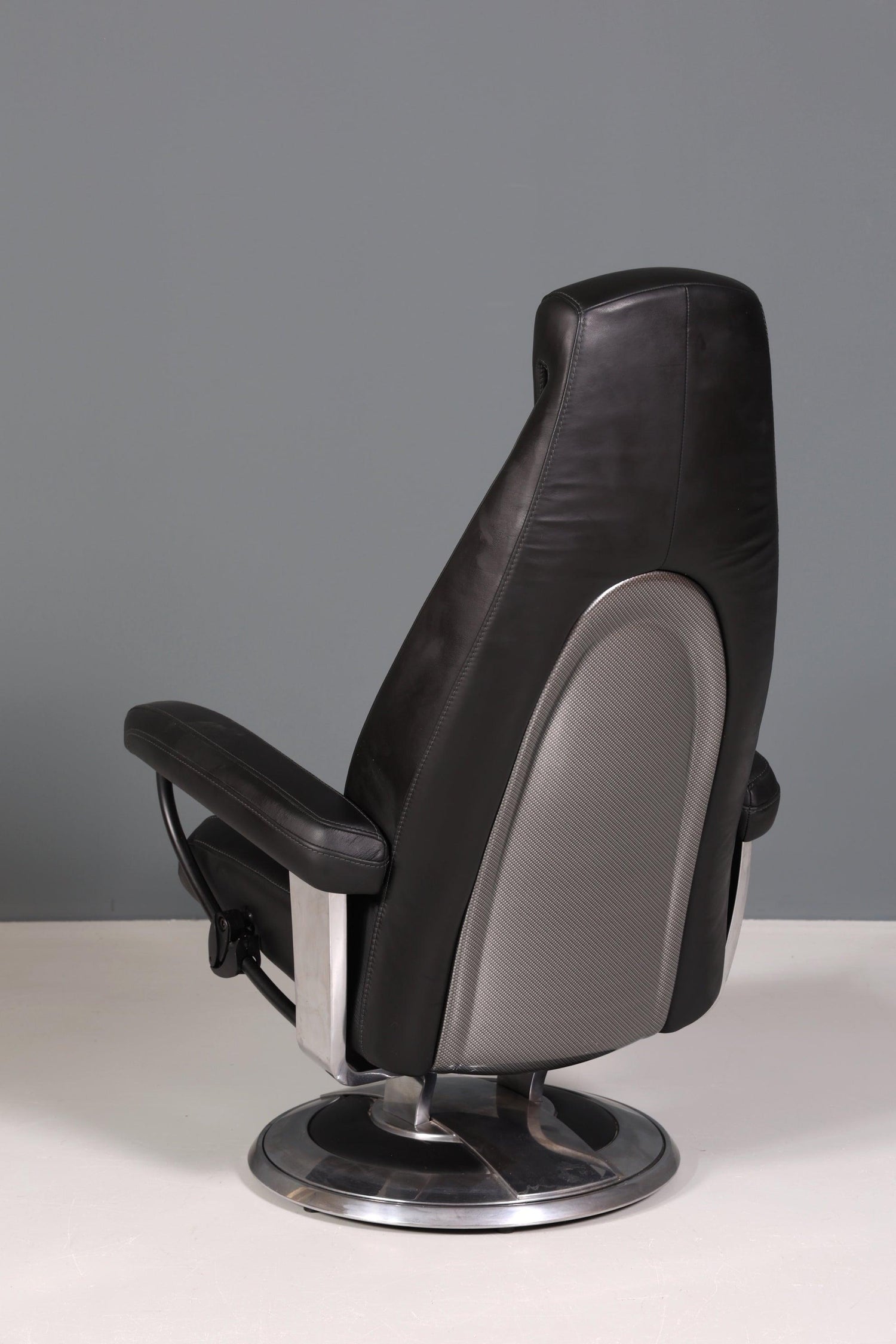 Edler Designer Sessel mit Hocker "Recaro" echt Leder Relax Armlehnsessel Fussablage