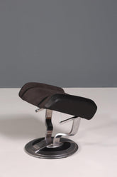 Edler Designer Sessel mit Hocker "Recaro" echt Leder Relax Armlehnsessel Fussablage