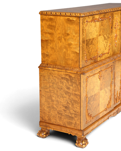 Traumhafter Chippendale Schrank Barock Stil Vertiko Highboard Englisch Antik 50s 60s Kommode