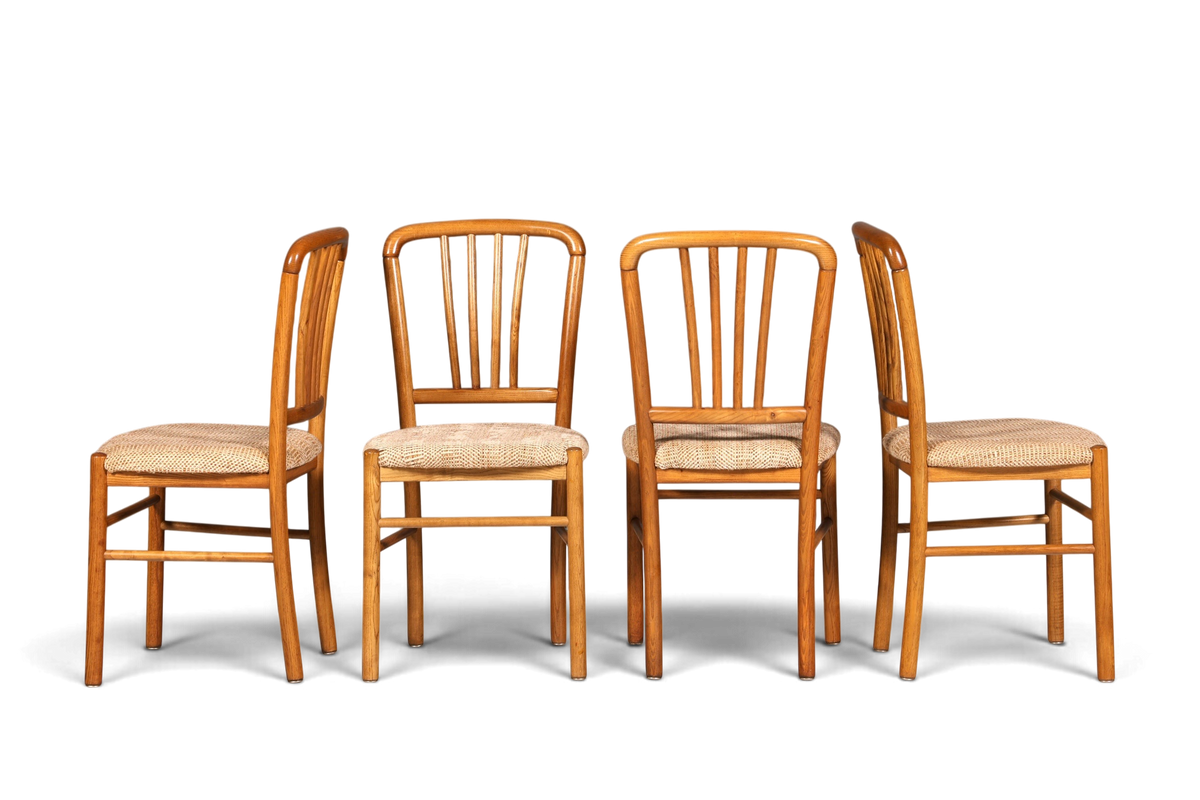 4x Schlichte Mid Century Stühle Retro Stuhlset Danish Design Küchenstühle Esszimmer Stühle