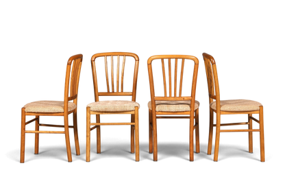 4x Schlichte Mid Century Stühle Retro Stuhlset Danish Design Küchenstühle Esszimmer Stühle