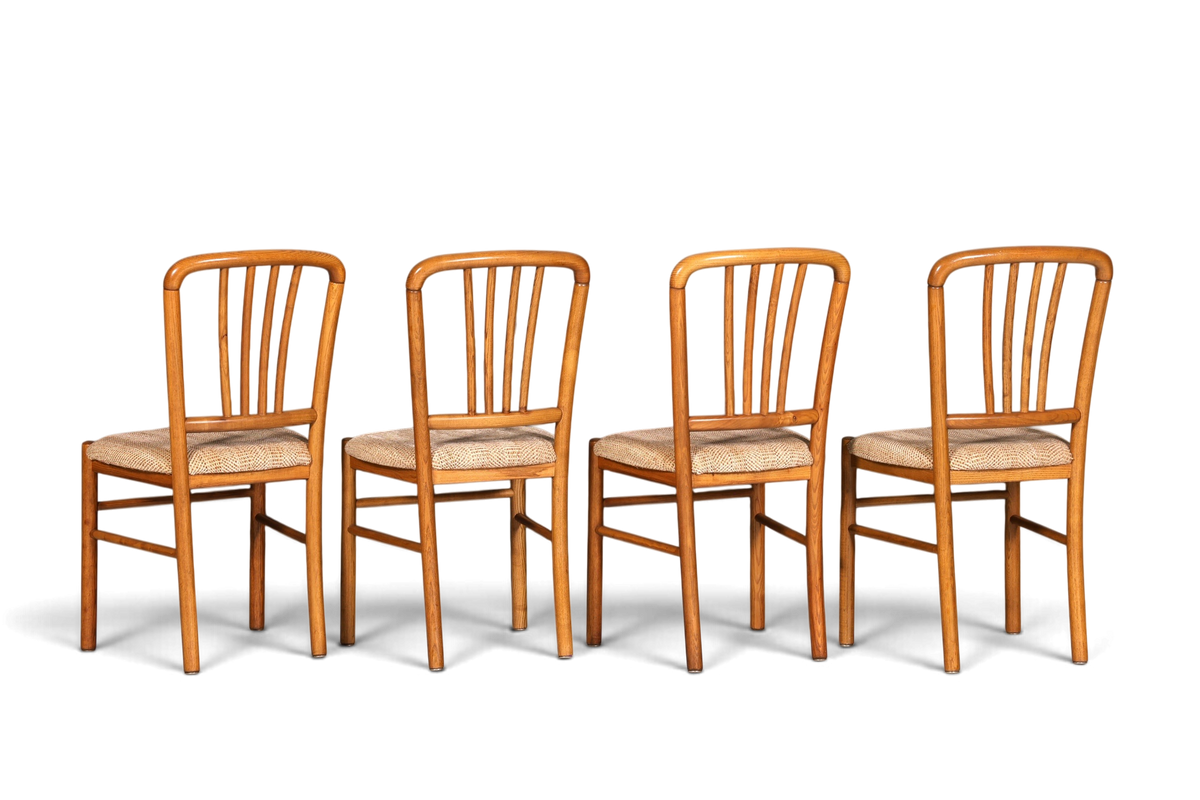 4x Schlichte Mid Century Stühle Retro Stuhlset Danish Design Küchenstühle Esszimmer Stühle