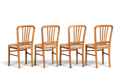 4x Schlichte Mid Century Stühle Retro Stuhlset Danish Design Küchenstühle Esszimmer Stühle