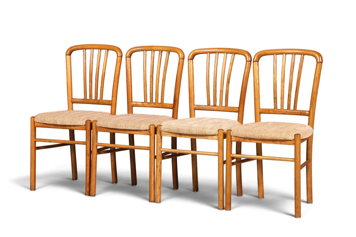 4x Schlichte Mid Century Stühle Retro Stuhlset Danish Design Küchenstühle Esszimmer Stühle