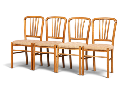4x Schlichte Mid Century Stühle Retro Stuhlset Danish Design Küchenstühle Esszimmer Stühle