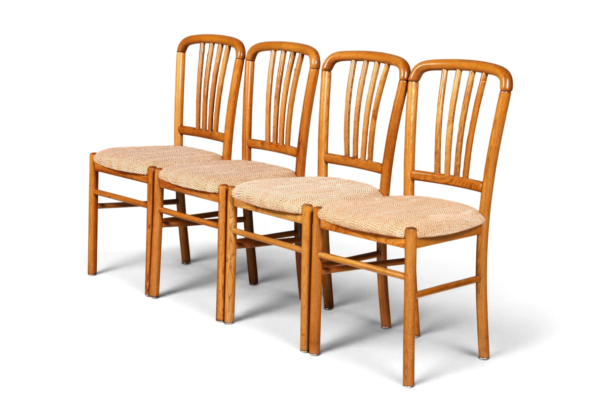 4x Schlichte Mid Century Stühle Retro Stuhlset Danish Design Küchenstühle Esszimmer Stühle