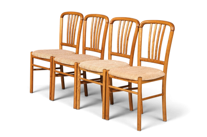 4x Schlichte Mid Century Stühle Retro Stuhlset Danish Design Küchenstühle Esszimmer Stühle