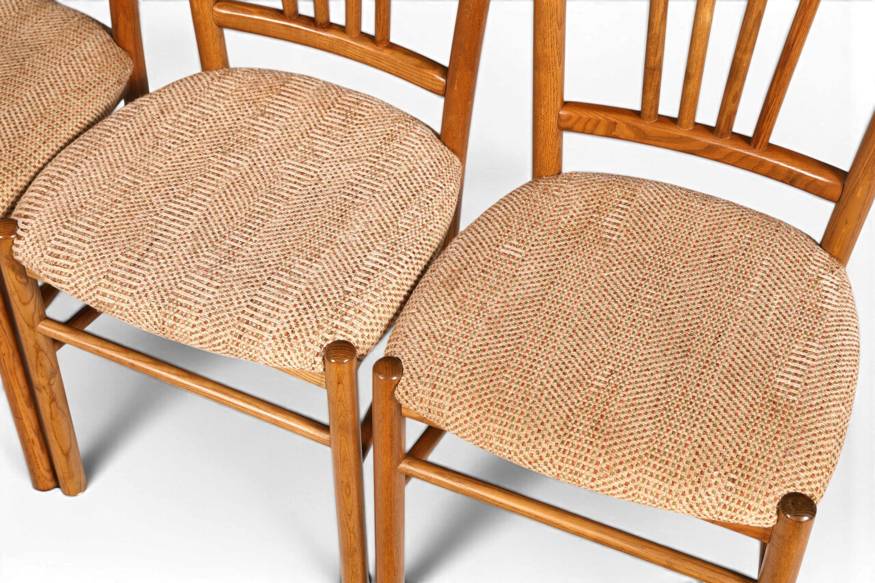 4x Schlichte Mid Century Stühle Retro Stuhlset Danish Design Küchenstühle Esszimmer Stühle