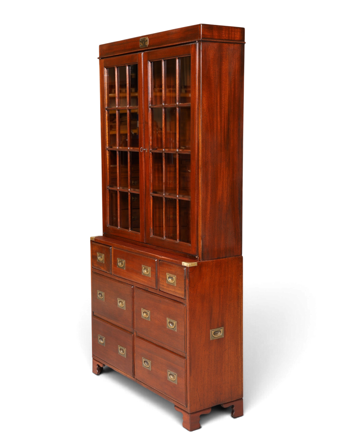 Wunderschöner Maritimer Vitrinenschrank Englischer Schrank echt Holz Bibliothek Englische Anrichte