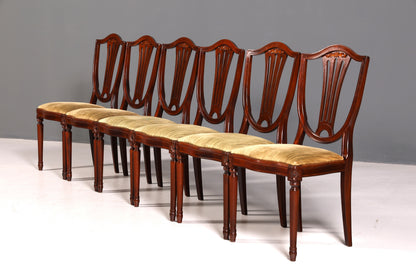 6x Traumhafte Stühle im Gustavianischen Stil Englisch Küchenstühle Antik Stuhl Set Esszimmer
