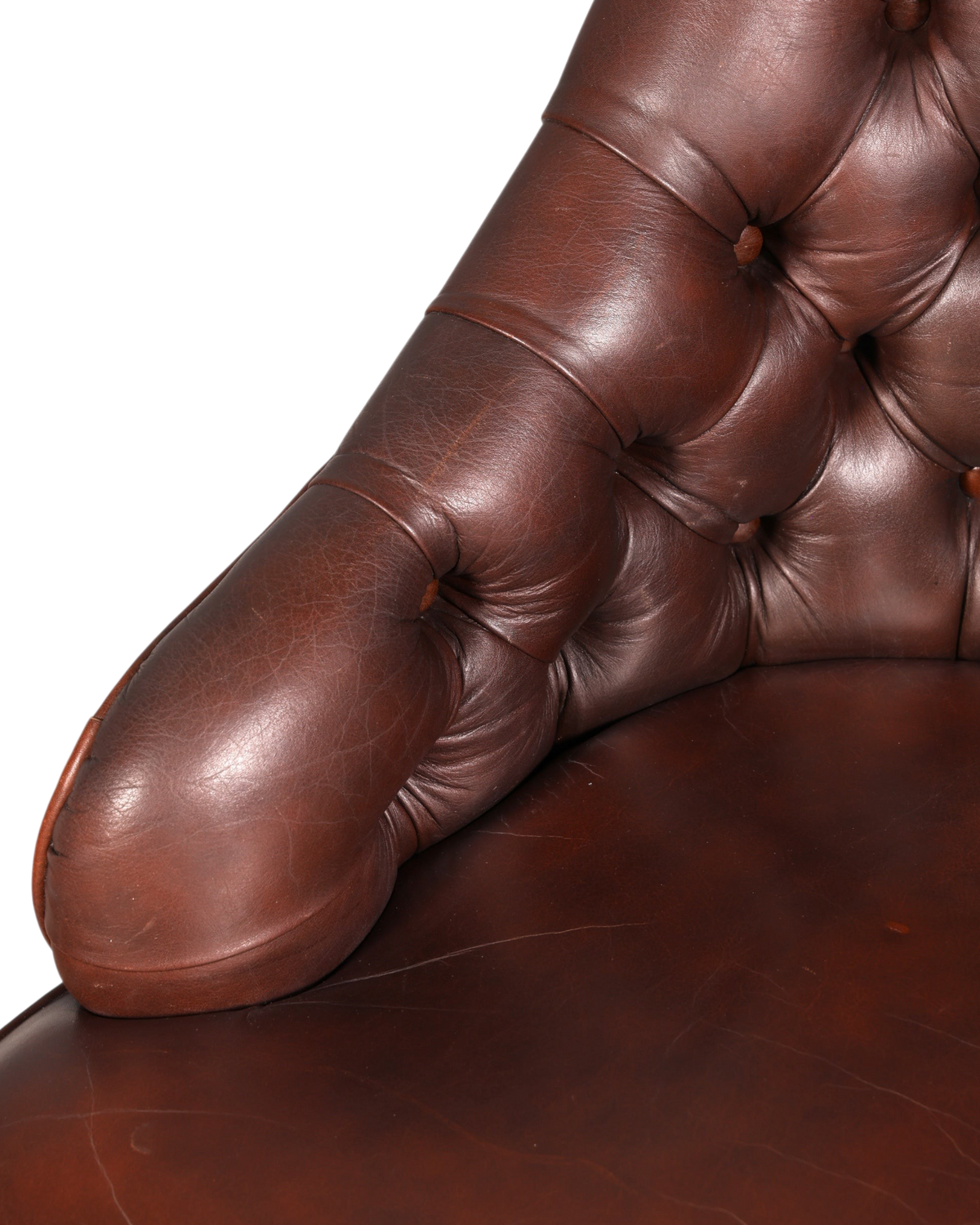 Hauptstadt Möblerei Chesterfield Ledersessel in Braun mit klassischer Knopfheftung und hochwertigem Echtleder