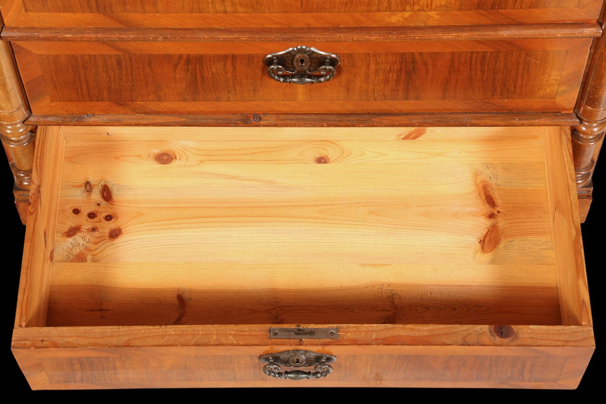 Stilvoller Gründerzeit Sekretär Vertiko Highboard Louis Philippe Kommode Sekretär Schrank um 1880