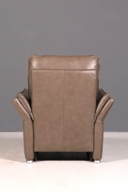 Wunderschöner Moderner Ledersessel Taupe Echt Leder Relaxsessel Loungesessel Polstersessel Armlehnsessel Vintage
