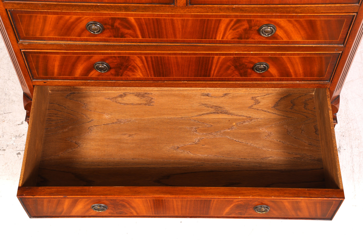 Wunderschöne Englische Kommode Mahagoni Holz TV Schrank Antik Schubladenkommode