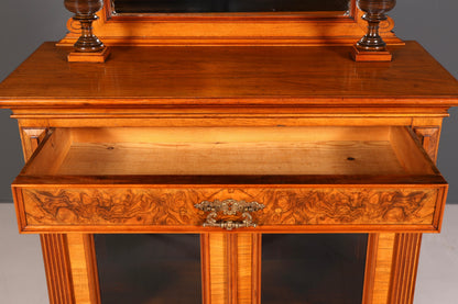 G249 Finish Edler Gründerzeit Vitrine um 1880 Schrank Antik Jugendstil Nussbaum Bücherregal (Kopie)