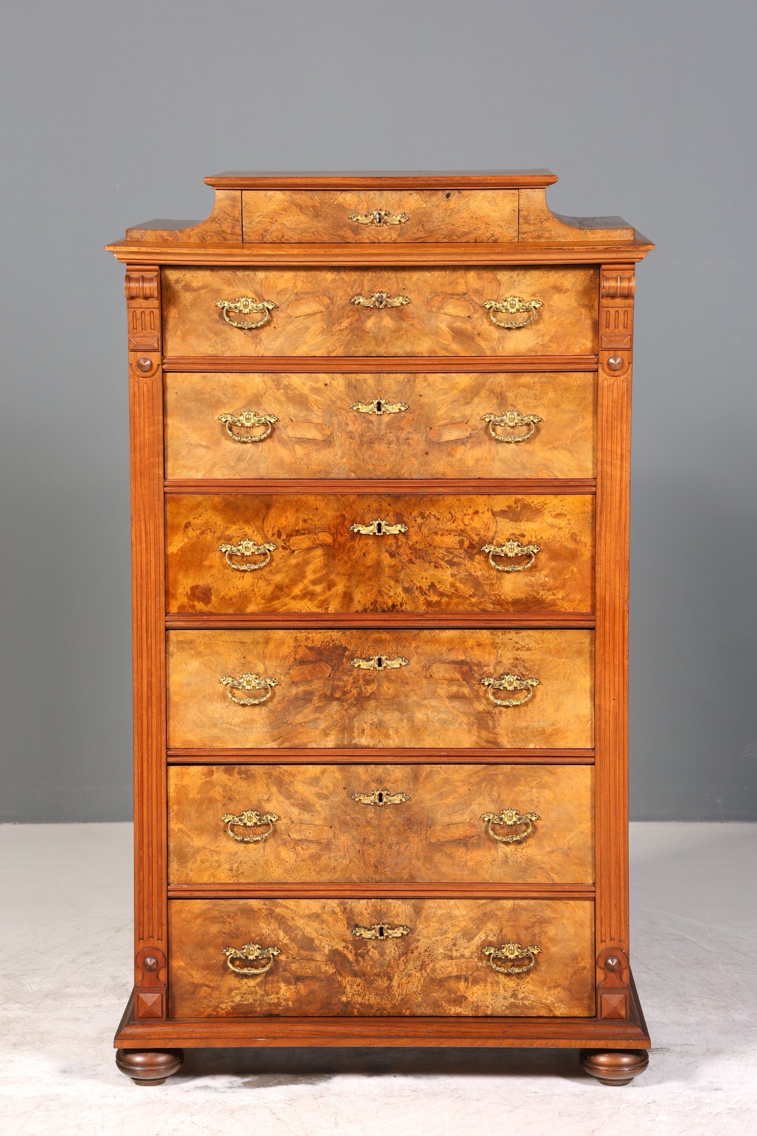 Stilvoller Gründerzeit Sekretär Vertiko Highboard Louis Philippe Chiffoniere Kommode um 1880