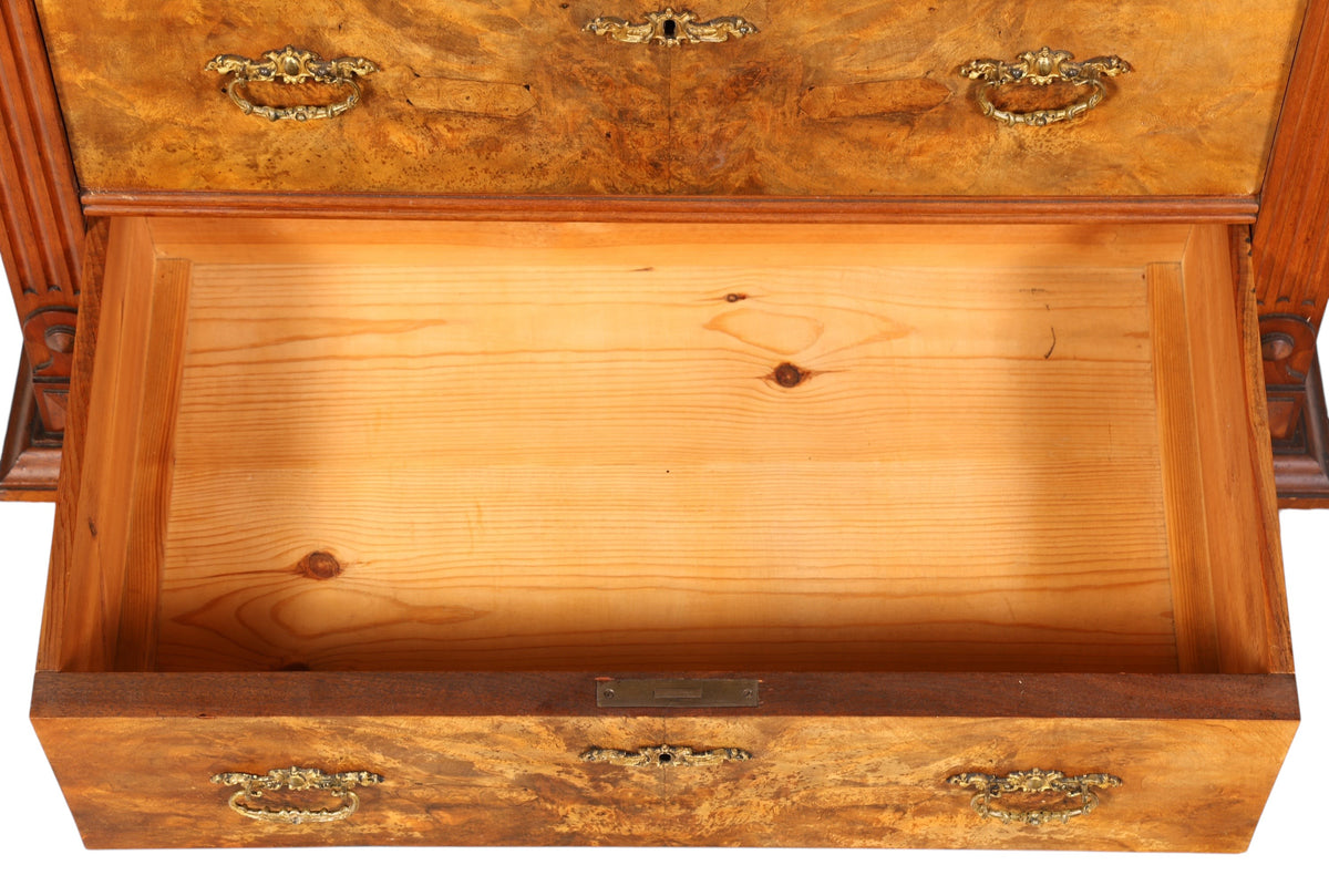 Stilvoller Gründerzeit Sekretär Vertiko Highboard Louis Philippe Chiffoniere Kommode um 1880