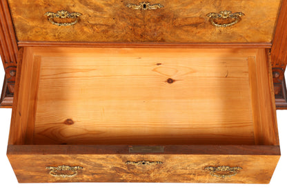 Stilvoller Gründerzeit Sekretär Vertiko Highboard Louis Philippe Chiffoniere Kommode um 1880