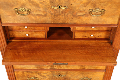 Stilvoller Gründerzeit Sekretär Vertiko Highboard Louis Philippe Chiffoniere Kommode um 1880