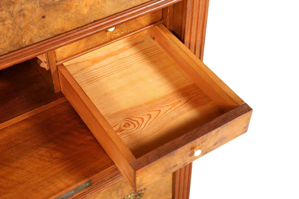 Stilvoller Gründerzeit Sekretär Vertiko Highboard Louis Philippe Chiffoniere Kommode um 1880