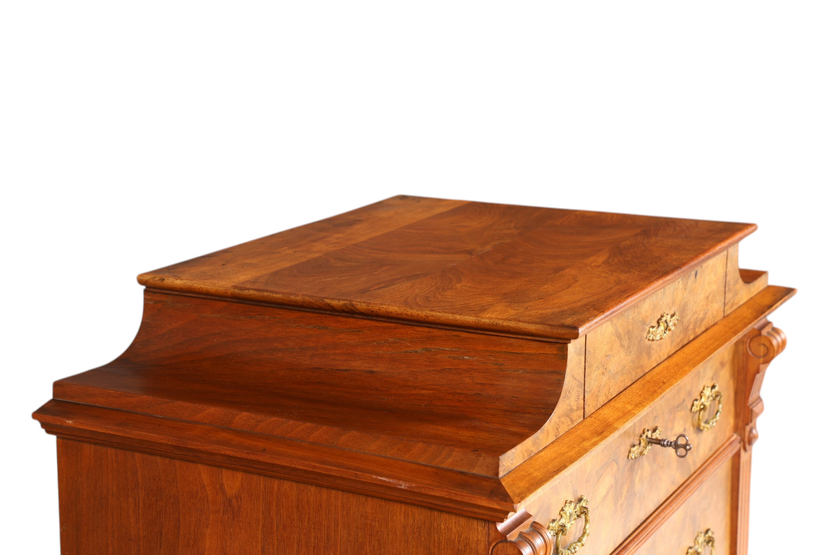 Stilvoller Gründerzeit Sekretär Vertiko Highboard Louis Philippe Chiffoniere Kommode um 1880