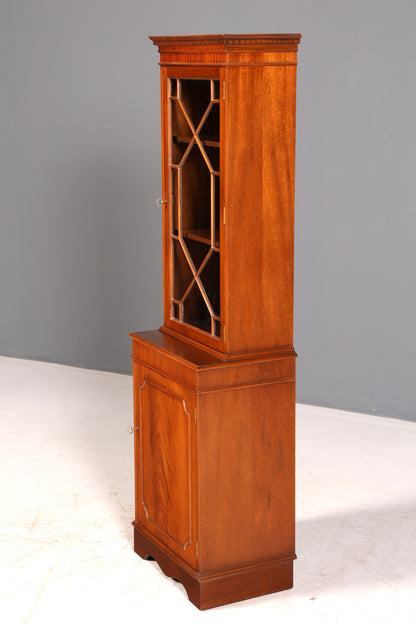 Wunderschöne seltene Englische Vitrine Antik Glasvitrine Schrank Bücherschrank Echt Holz Vintage
