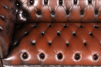 Wunderschönes Original Chesterfield Sofa 2-Sitzer Couch Englisches echt Leder Sofa UK 1 von 2