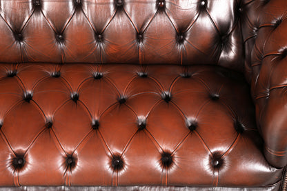 Wunderschönes Original Chesterfield Sofa 2-Sitzer Couch Englisches echt Leder Sofa UK 1 von 2