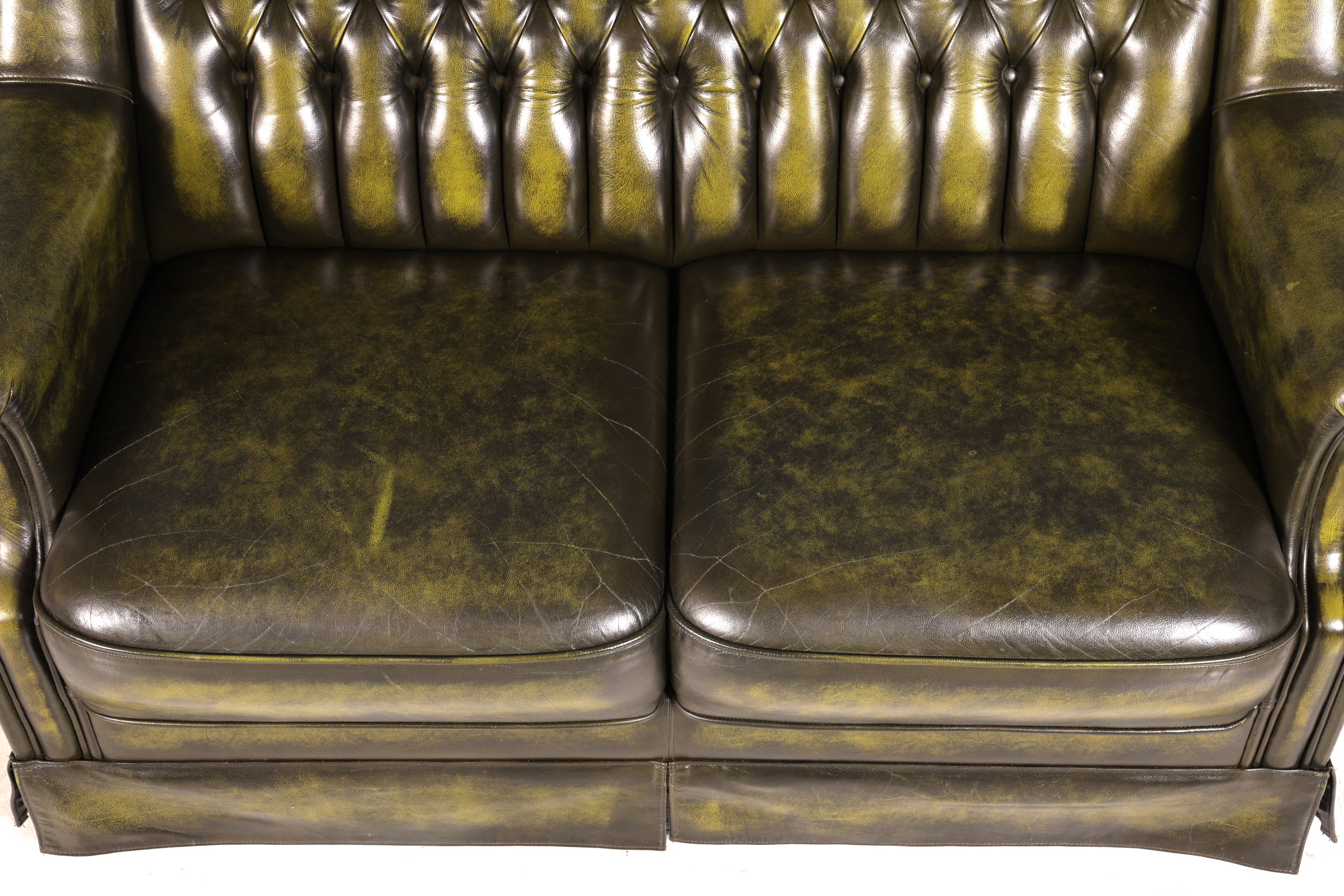 Wunderschönes Original Chesterfield 2er Sofa Englisch Leder 2- Sitzer Couch