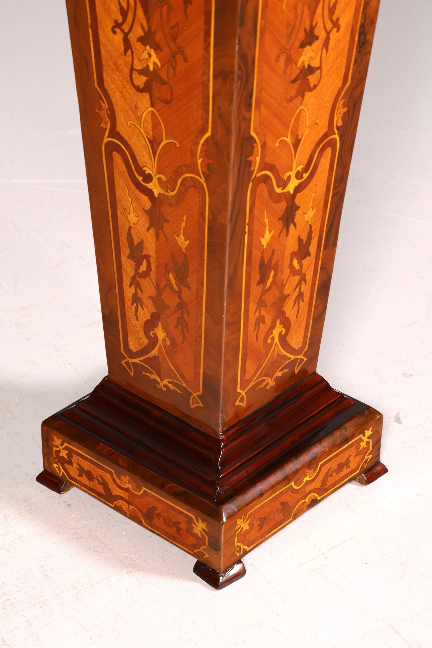 Edle Barock Säule Louis XV Blumensäule Antik Marmor Tisch Naturstein Intarsien Dekosäule