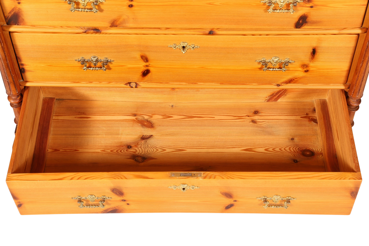 Stilvolle Gründerzeit Kommode Antik Louis Philippe Sideboard mit Spiegel Flurkommode