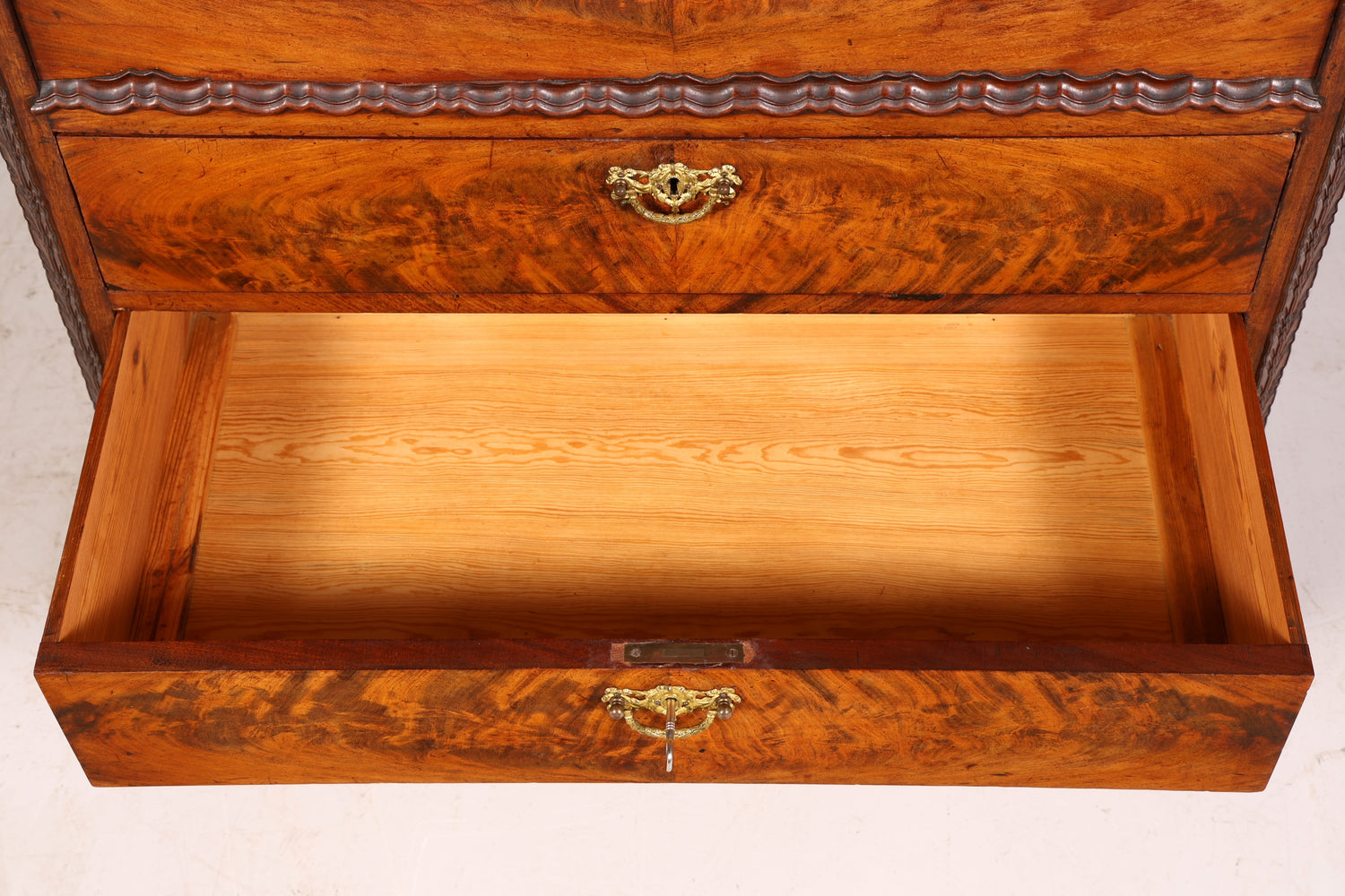 Stilvoller Louis Philippe Sekretär Vertiko Gründerzeit Kommode Schubladenkommode Antik um 1880 Chiffoniere